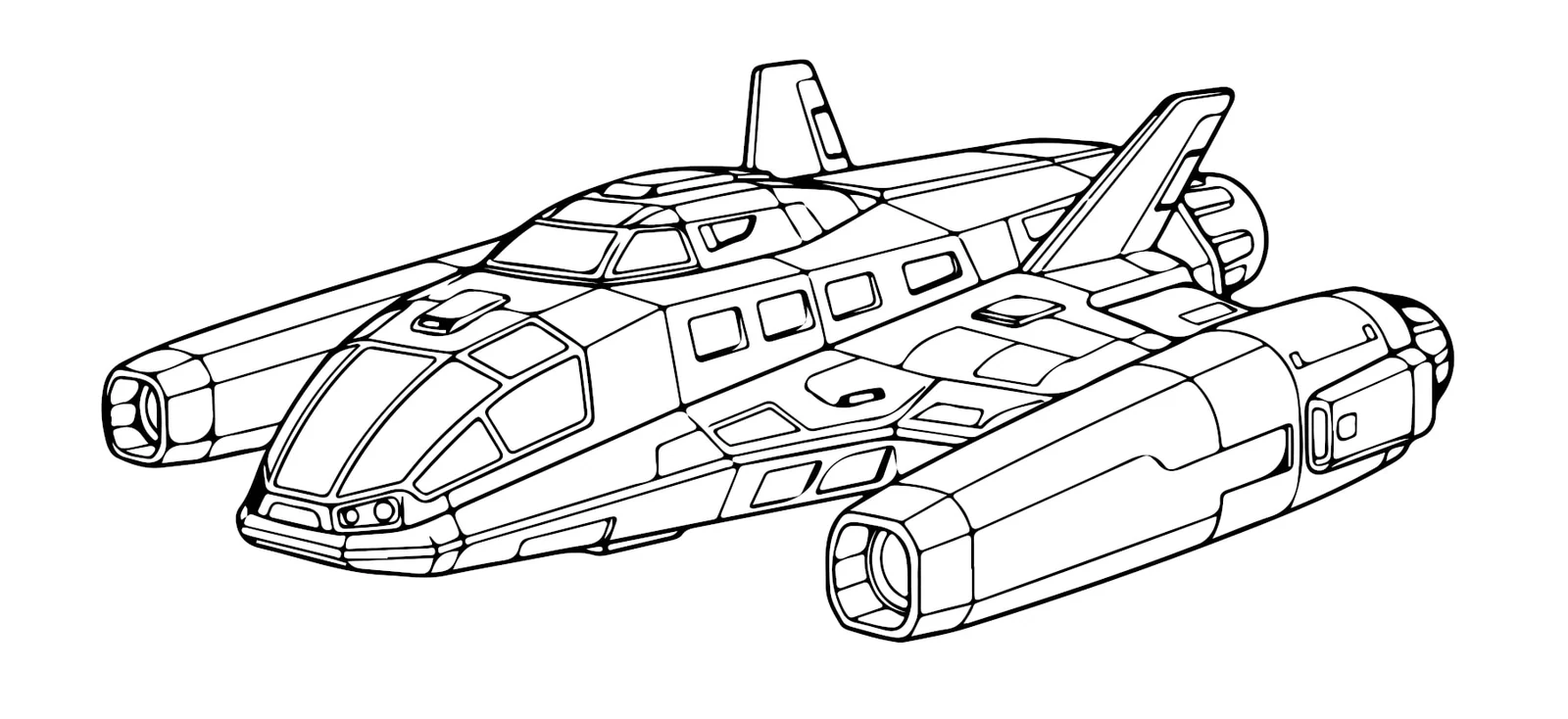 Technical spacecraft line drawing